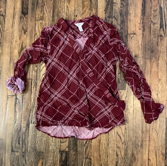 Wine Colour Faux Wrap Nursing Top - Picture 5 of 5